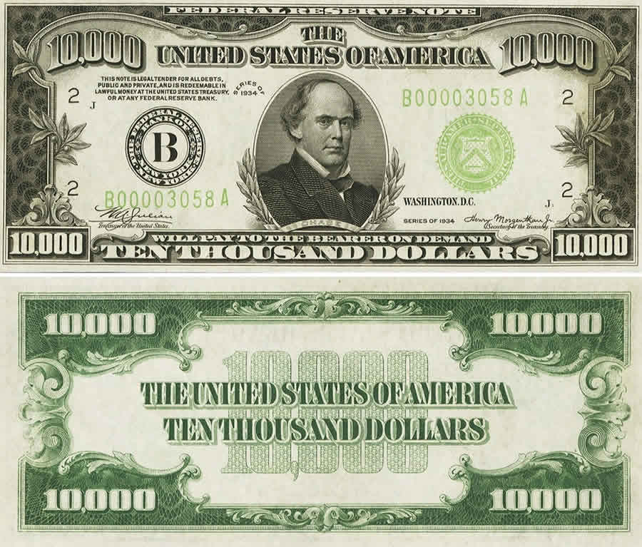 $10000 1934 Federal Reserve Note