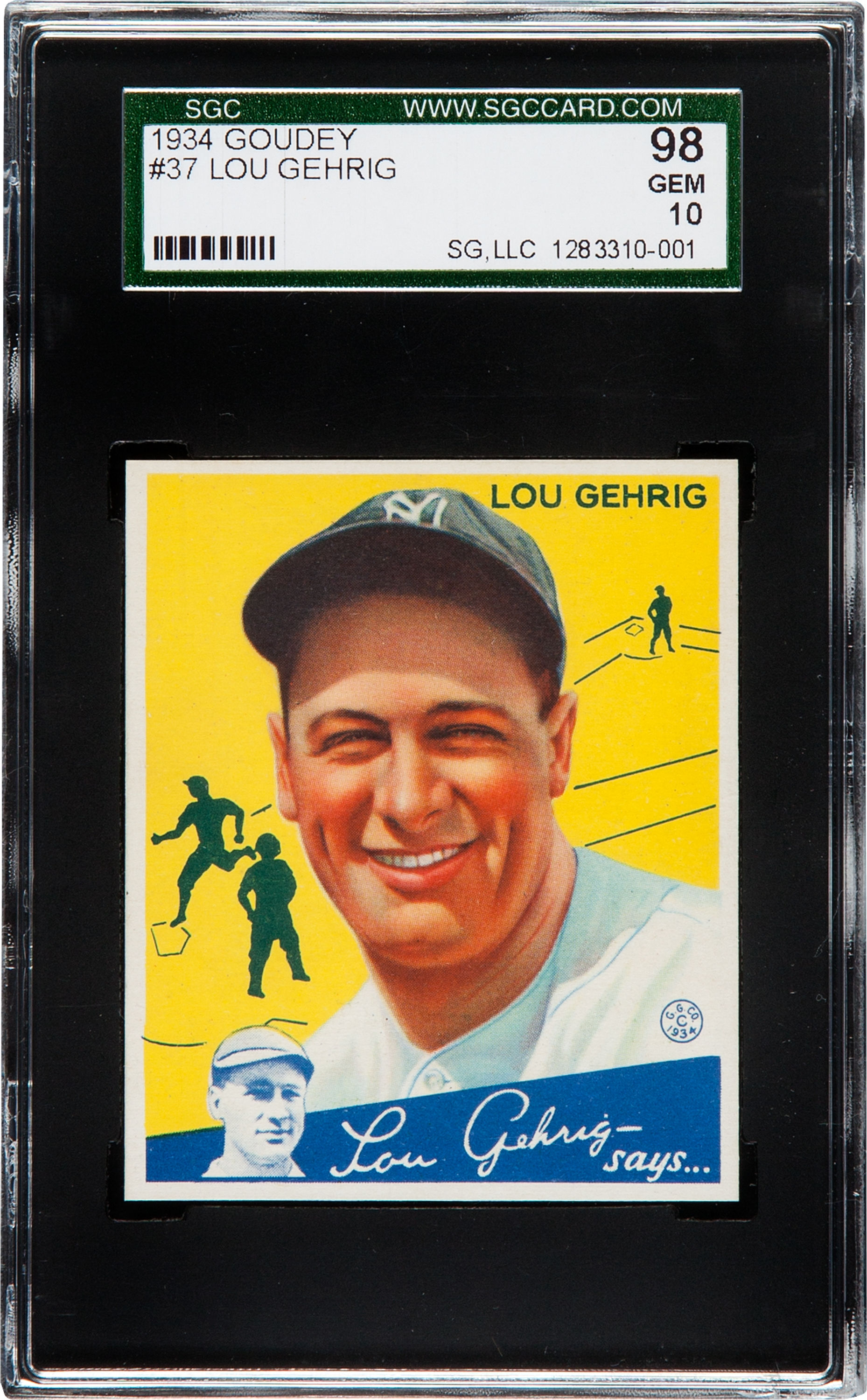 1934 Goudey Lou Gehrig #37 SGC 98 Gem 10
