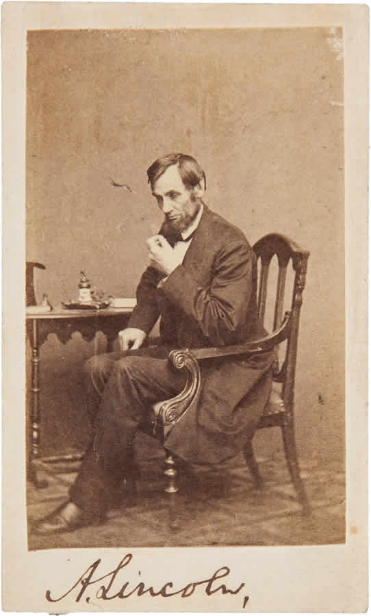 Autographed Carte de Visite of Lincoln,