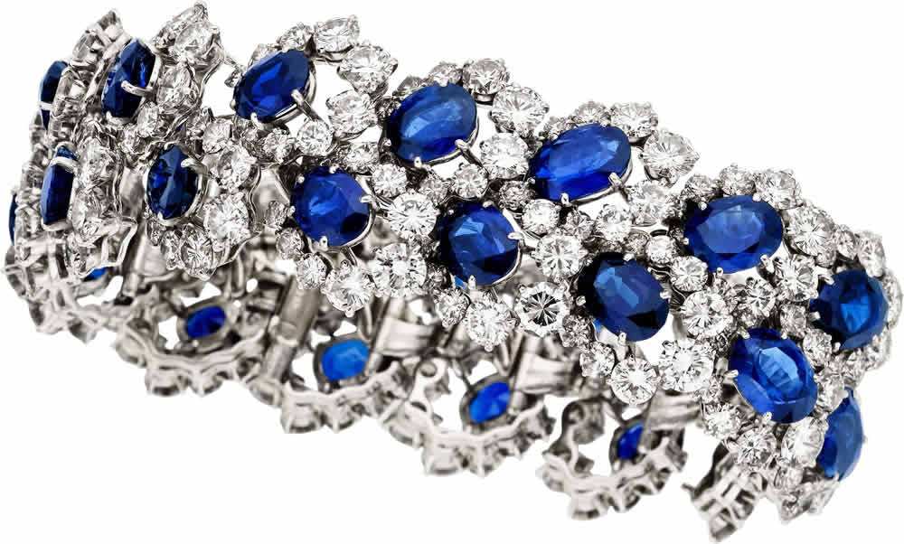 J-Sapphire, Diamond, Platinum Bracelet, Van Cleef & Arpels