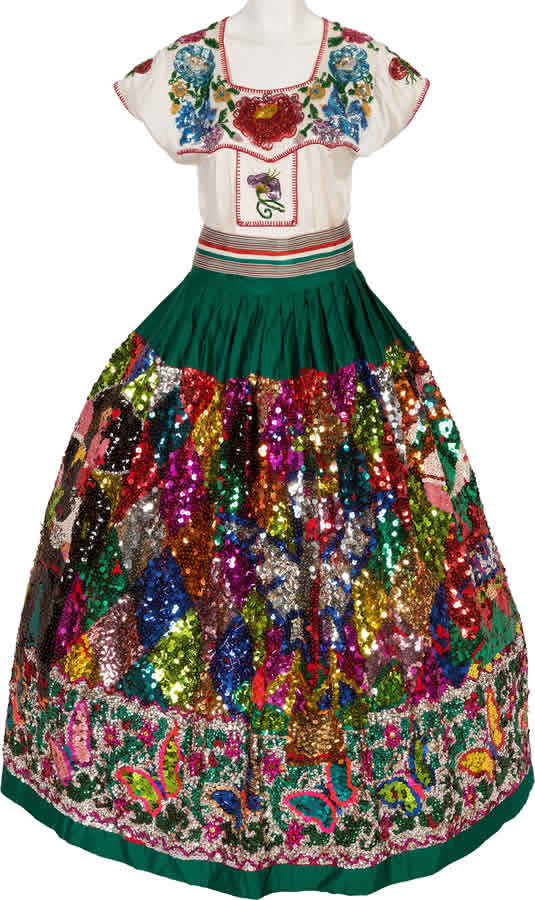 Linda Ronstadt  Elaborate Folklorico Costume Worn for Numerous Performances and Events, 1980s-1990s