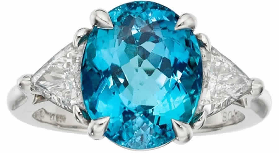 Paraiba Tourmaline Diamond Platinum Ring Tiffany Co