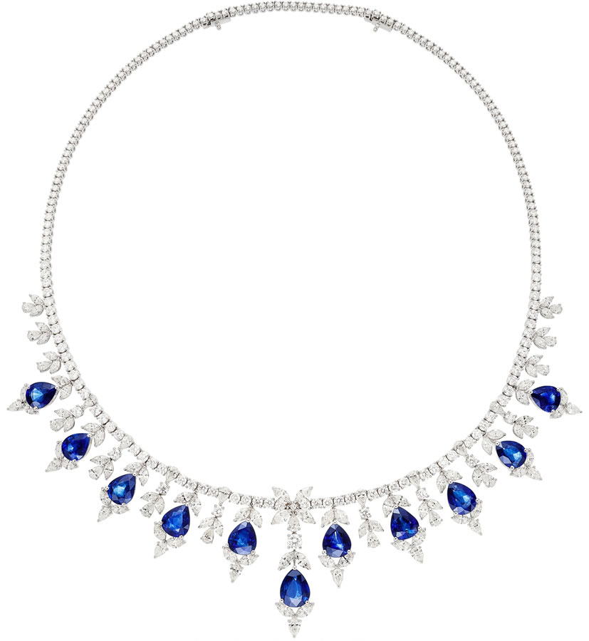 10 Sapphire, Diamond Necklace