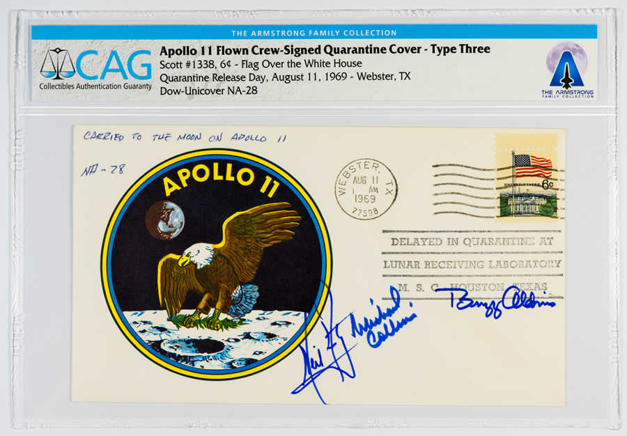 Apollo 11 Flown Crew-Signed “Quarantine” Cover