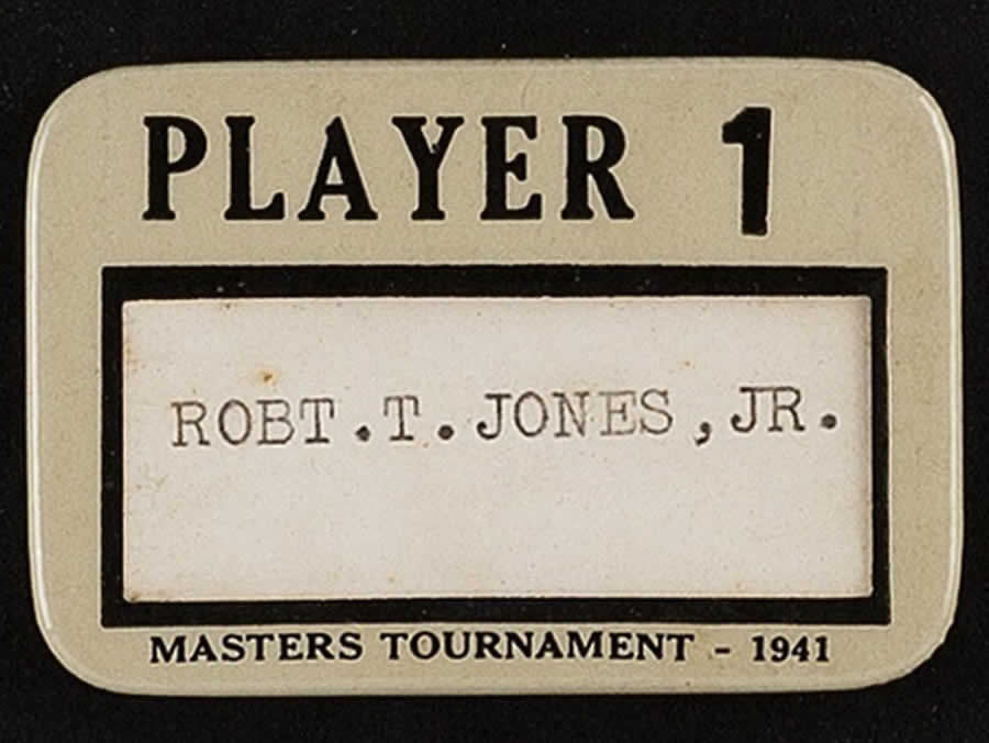 Bobby Jones' 1941 Masters Contestant Badge