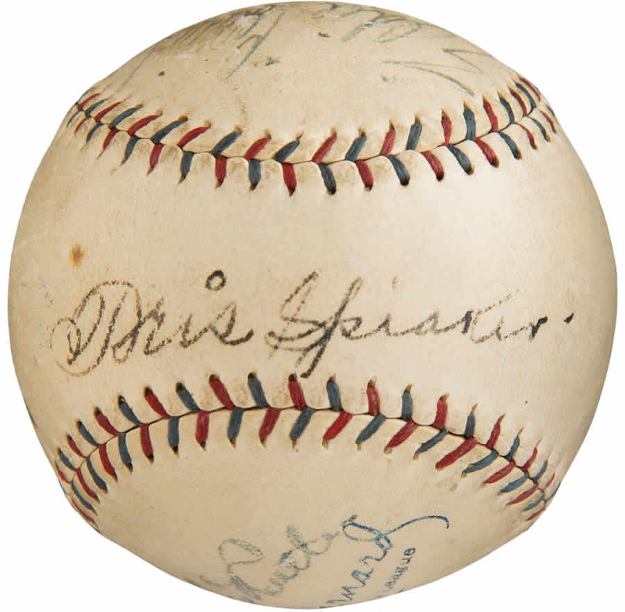 1928 Babe Ruth, Ty Cobb, Tris Speaker and Eddie Collins Signed Baseball