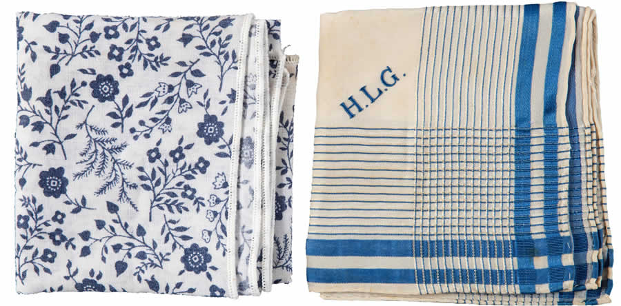Circa 1930 Lou Gehrig Personally Owned Handkerchiefs Lot of Two