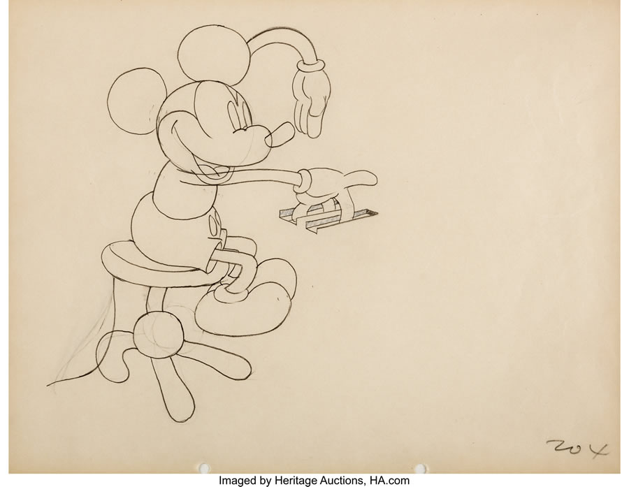 The Cactus Kid, 1930, Walt Disney Studios, 12 Field Two Peg Hole Animation Drawing