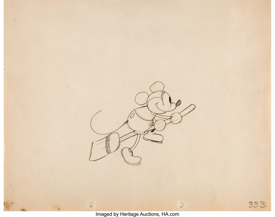 The Opry House, 1929, Walt Disney Studios, 12 Field Two Peg Hole Animation Drawing