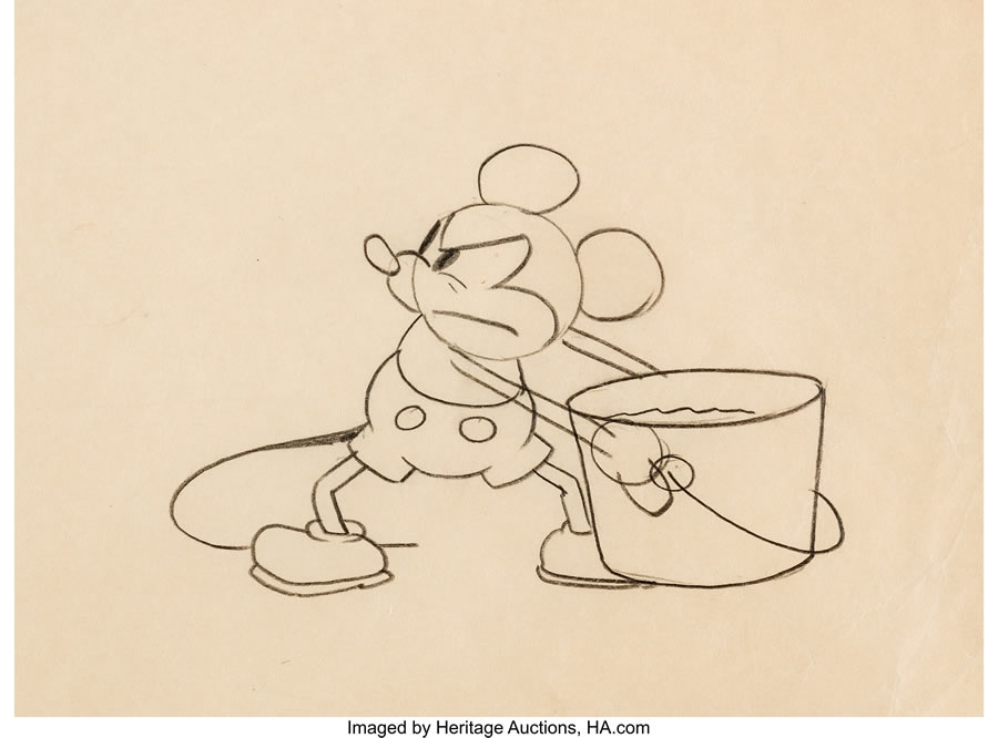 Steamboat Willie, 1928, Walt Disney Studios, 12 Field Two Peg Hole Animation Drawing
