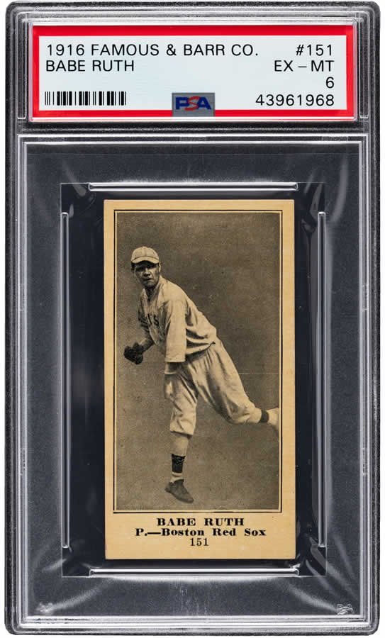 6. Babe Ruth rookie $540,000