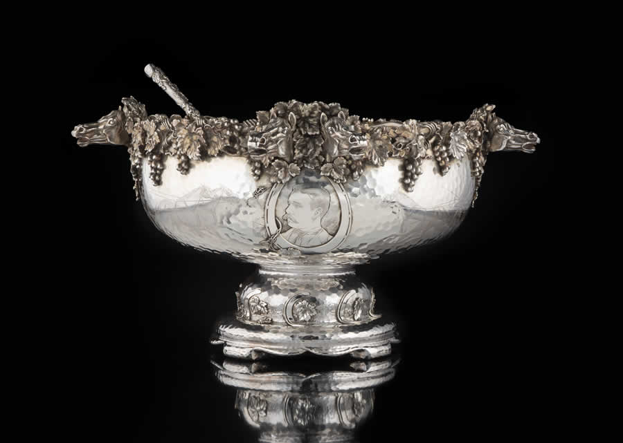 Tiffany & Co.  Partial Gilt Silver Driving Trophy, 1881