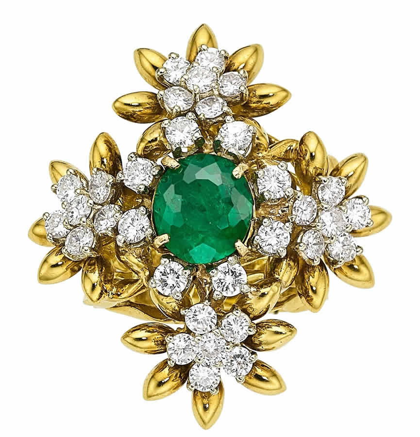 Emerald, Diamond, Gold Ring, Peter Lindeman