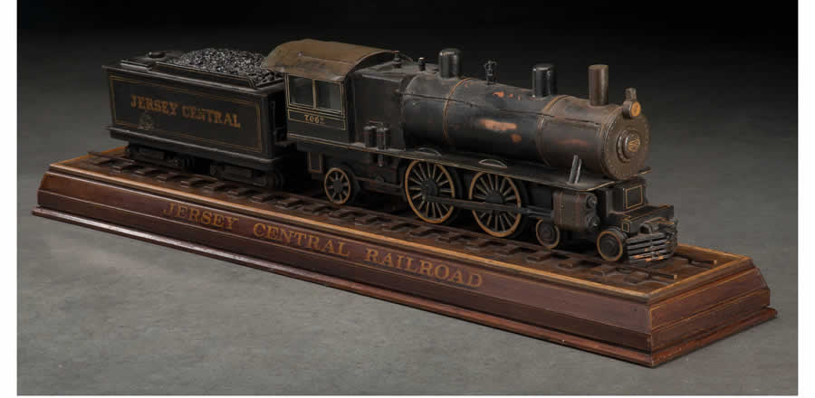 Scratch-Built Jersey Central Railroad Locomotive and Coal Tender Model