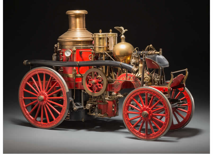 Vintage Hand-Built Live-Steam Model of a Victorian La France Fire Pumpe