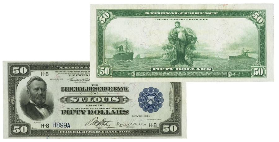 Coltrane Fr. 831 1918 $50 Federal Reserve Bank Note