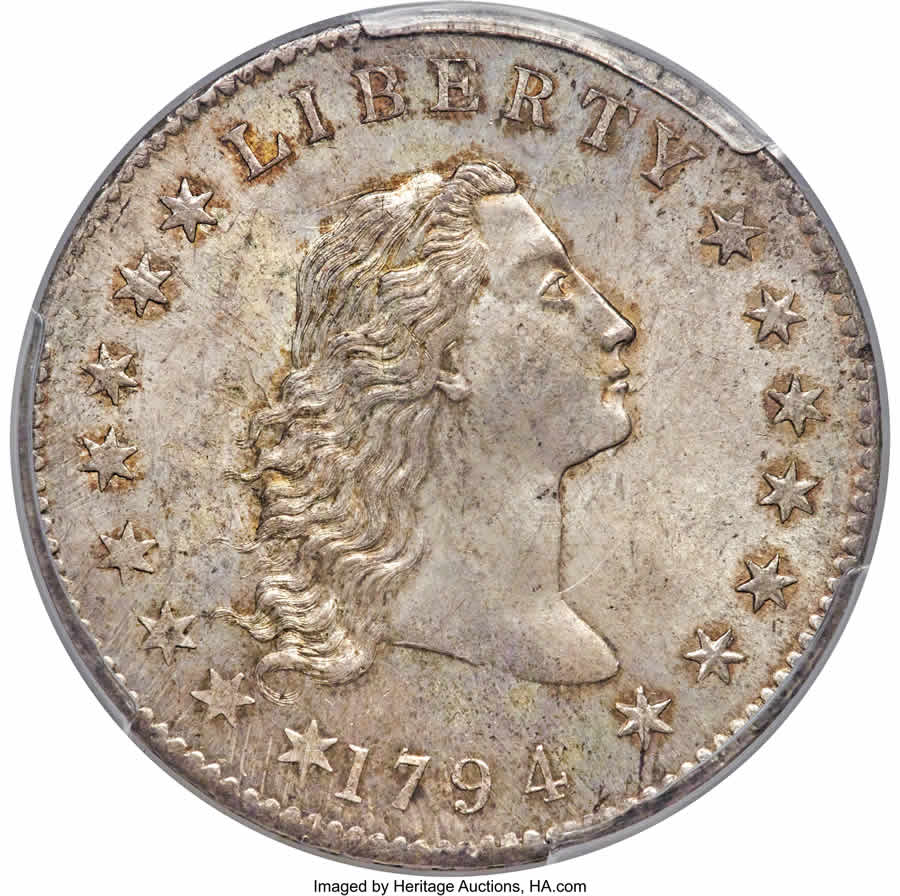 1794 Flowing Hair Silver Dollar, MS66