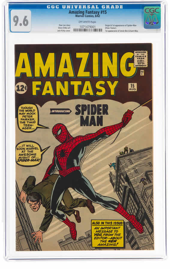 Amazing Fantasy #15 (Marvel, 1962) CGC NM+ 9.6 Off-white pages