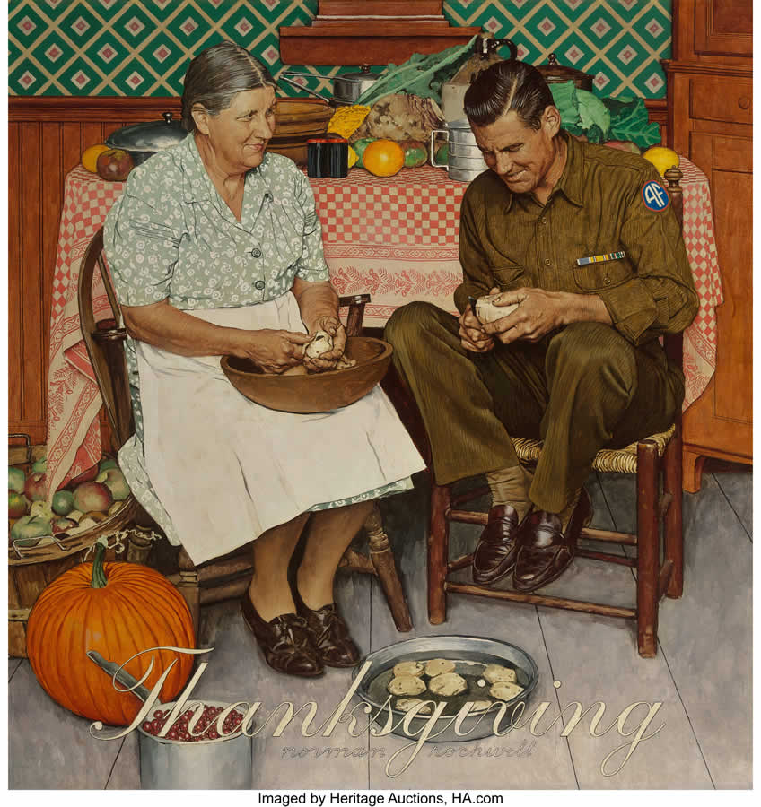 Norman Rockwell (American, 1894-1978) Home for Thanksgiving, The Saturday Evening Post cover, November 24, 1945