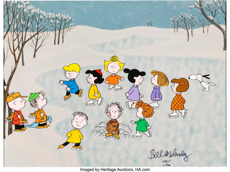 Peanuts A Charlie Brown Christmas The Great Skate Signed Limited Edition Cel no. 255-500 (Bill Melendez, 1965-1993)