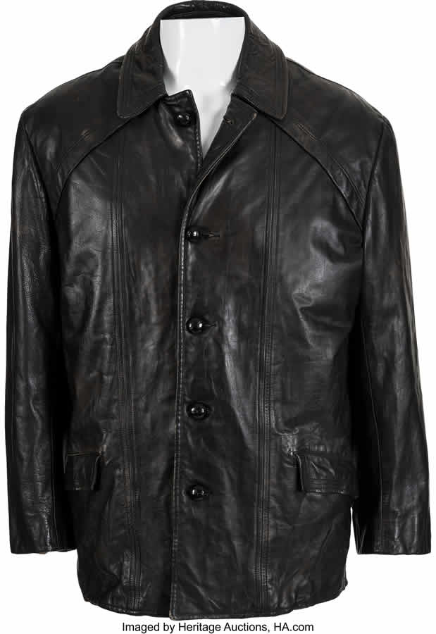 Sylvester Stallone Rocky Balboa Screen Worn Black Leather Jacket from Rocky (United Artists, 1976)