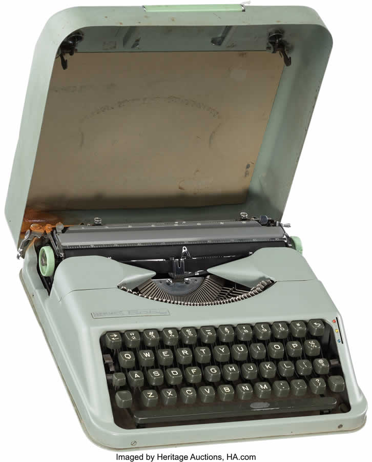 [William Goldman]. Hermes Baby Typewriter. Circa 1960s
