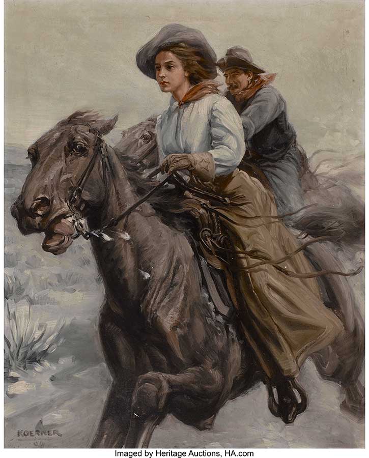 WILLIAM HENRY DETHLEF KOERNER (American, 1878-1938). Riding the Range, 1909