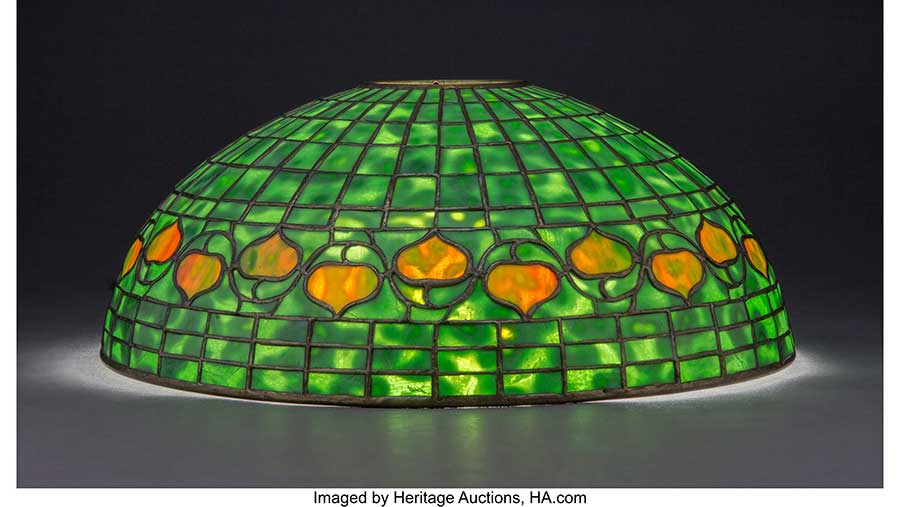 Tiffany Studios Leaded Glass Acorn Shade, circa 1910
