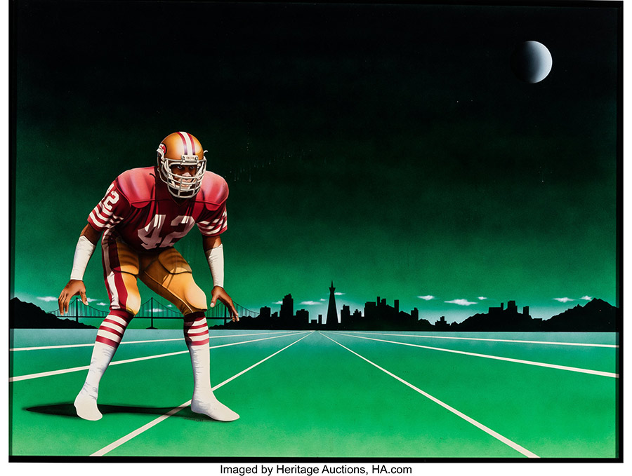 1987 Ronnie Lott Original Water Color Painting from The Ronnie Lott Collection