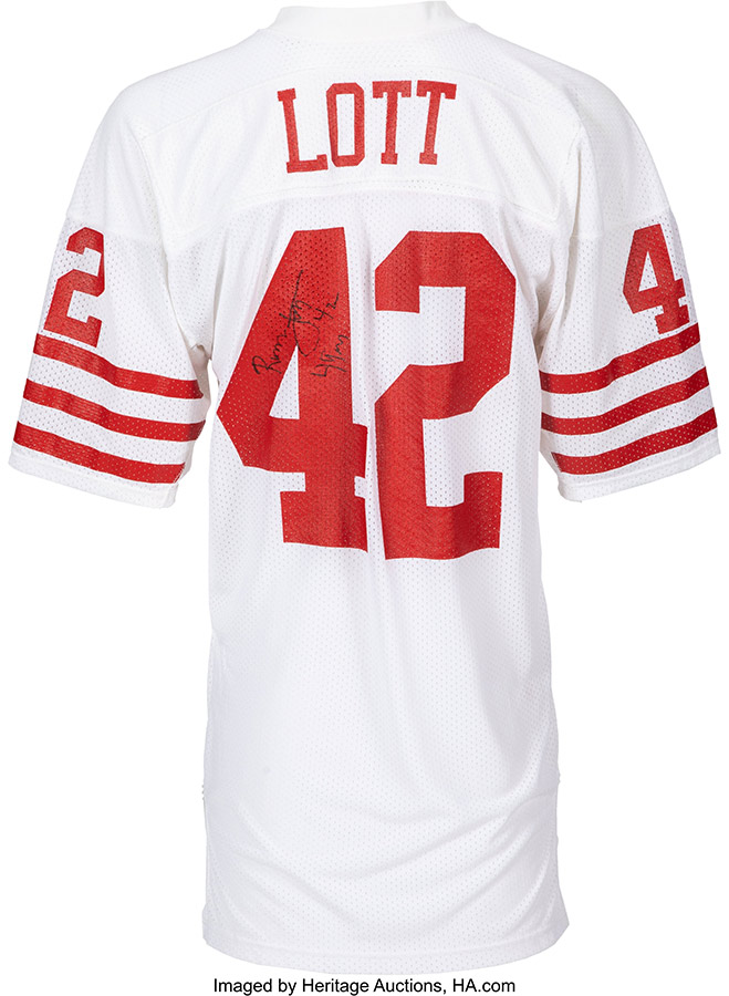1990 Ronnie Lott Super Bowl XXIV Game Worn - Signed San Francisco 49ers Jersey from The Ronnie Lott Collection -- Photo Matched