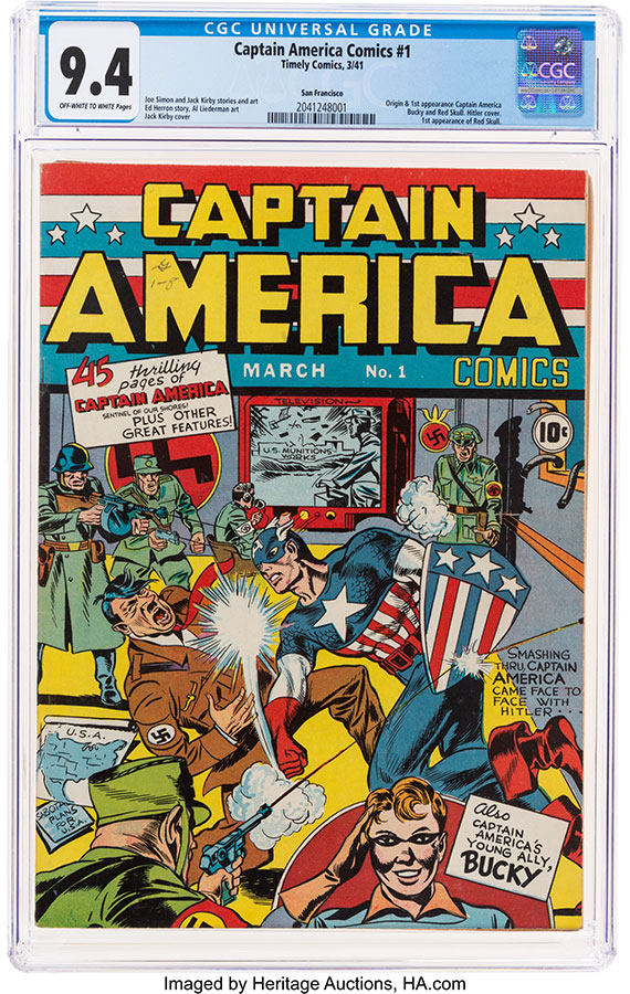 Captain America Comics #1 San Francisco Pedigree (Timely, 1941) CGC NM 9