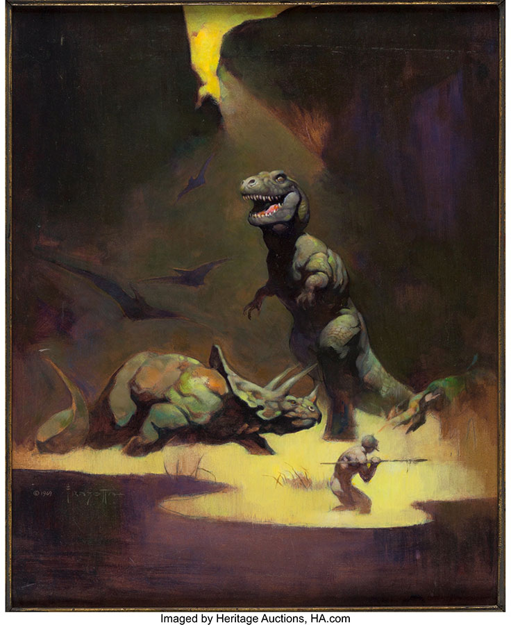 Frank Frazetta Orn Cover Painting 'Tyrannosaurus Rex' Original Art (Doubleday, 1969)