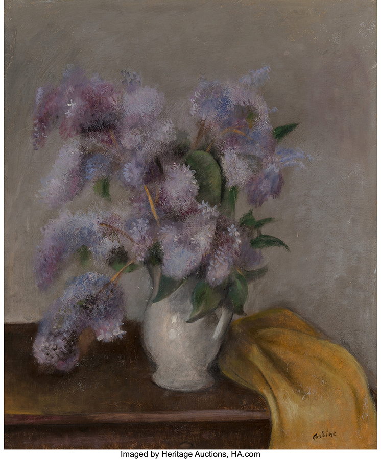 Othon Coubine (Czech, 1883-1969) Bouquet of lilacs in a vase, 1929