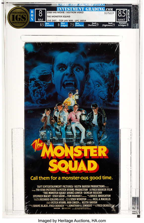 Monster Squad VHS 1988 - IGS Box 8 NM and Seal 8.5 MINT, Live Dist. - Top LHV WM, Vestron Video