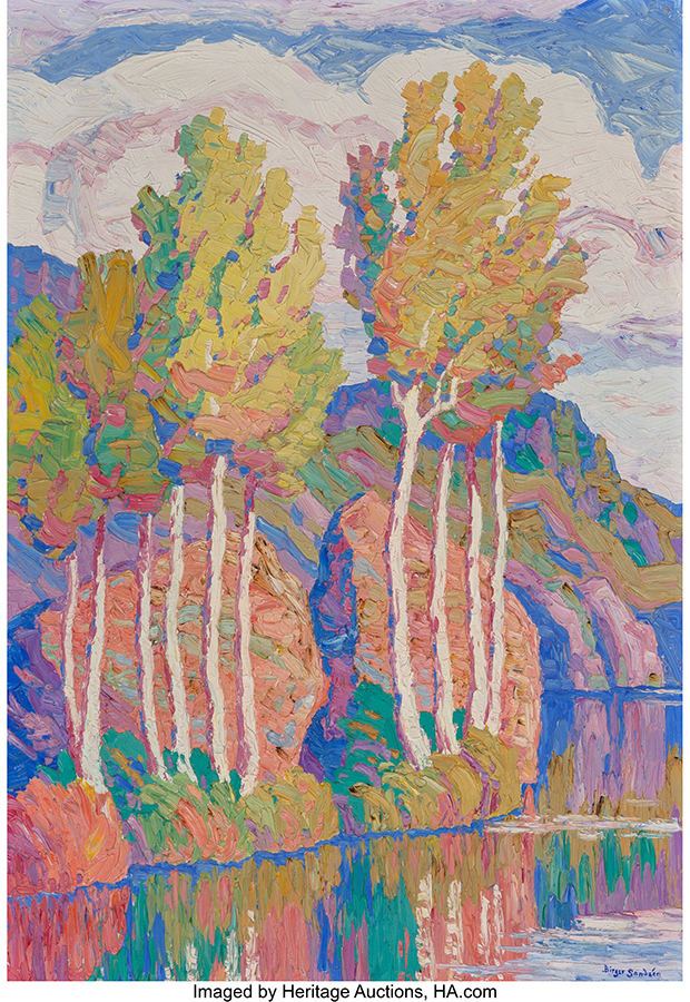 Birger Sandzén (American, 1871-1954). Aspens, Rocky Mountain National Park, Colorado, 1930