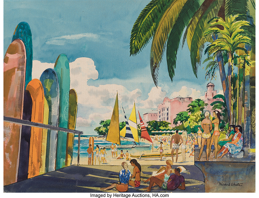 Millard Sheets (American, 1907-1989). Waikiki, 1965