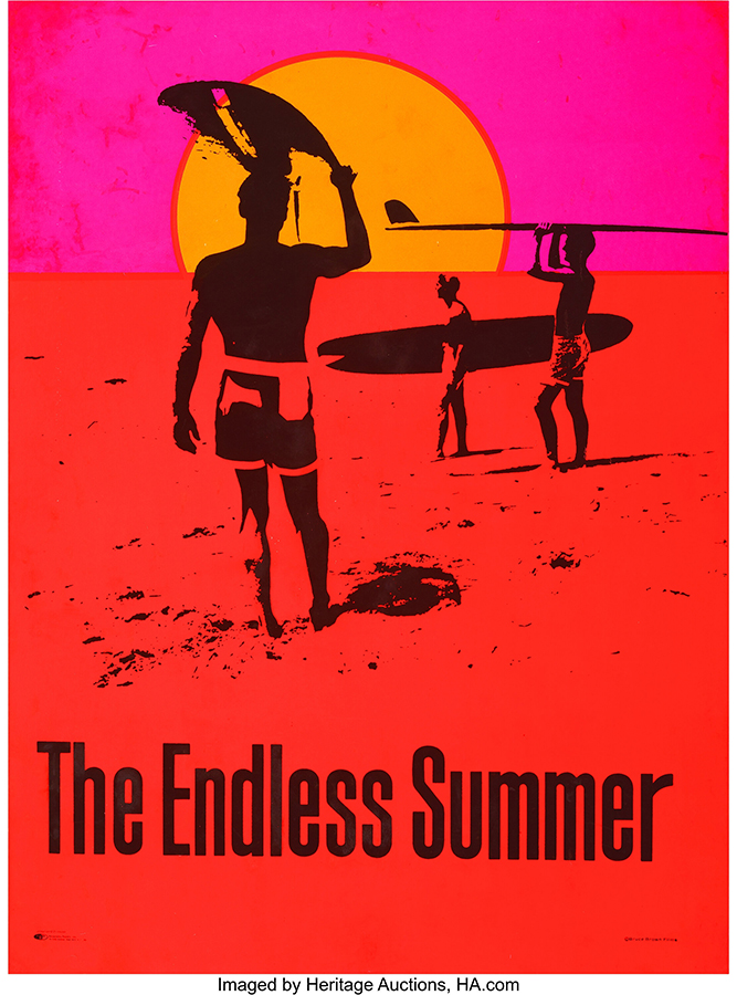 The Endless Summer (Personality Poster Bruce Brown Films, 1966). Very Fine- on LinenThe Endless Summer (Personality Poster Bruce Brown Films, 1966). Very Fine- on Linen