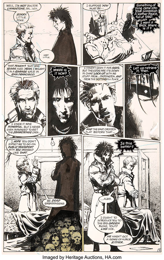 Sam Kieth and Mike Dringenberg Sandman 3 Story Page 9 John Constantine Original Art (DC, 1989)
