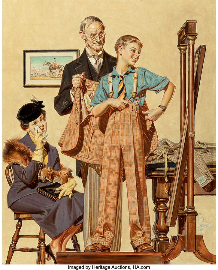 Joseph Christian Leyendecker (American, 1874-1951). First Long Suit, The Saturday Evening Post cover, September 18, 1937.