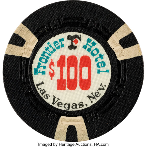 1st Issue, Rated 'Unique,' $100 Frontier Hotel Poker Chip