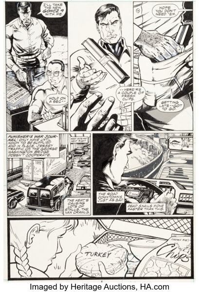 Carl Potts and Jim Lee The Punisher War Journal #1 Story Page 4 Original Art (Marvel, 1988)