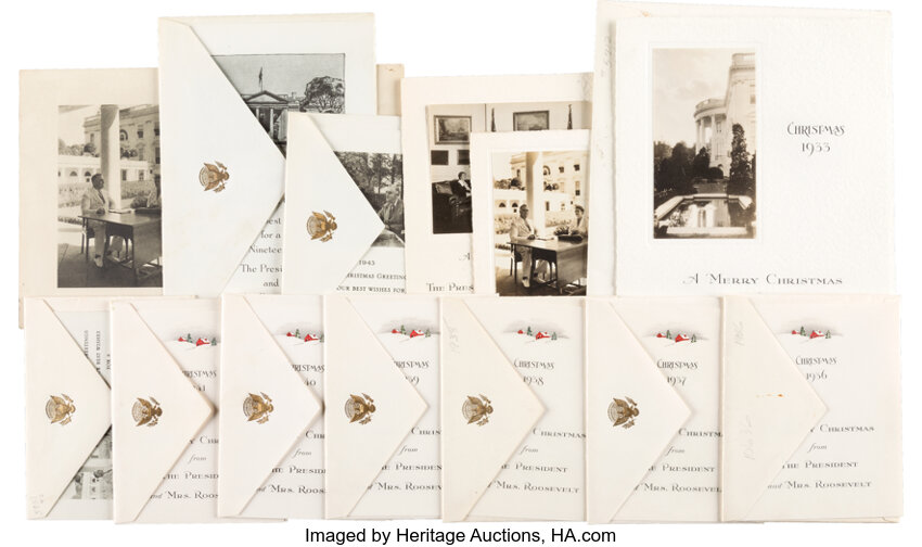 Franklin D. Roosevelt Thirteen White House Christmas Cards