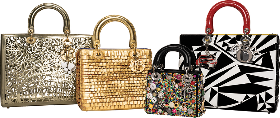 Group of four luxury, special edition Dior bags