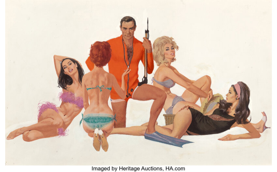 Robert McGinnis (American, 1926) James Bond- Thunderball, movie poster illustration, 1965