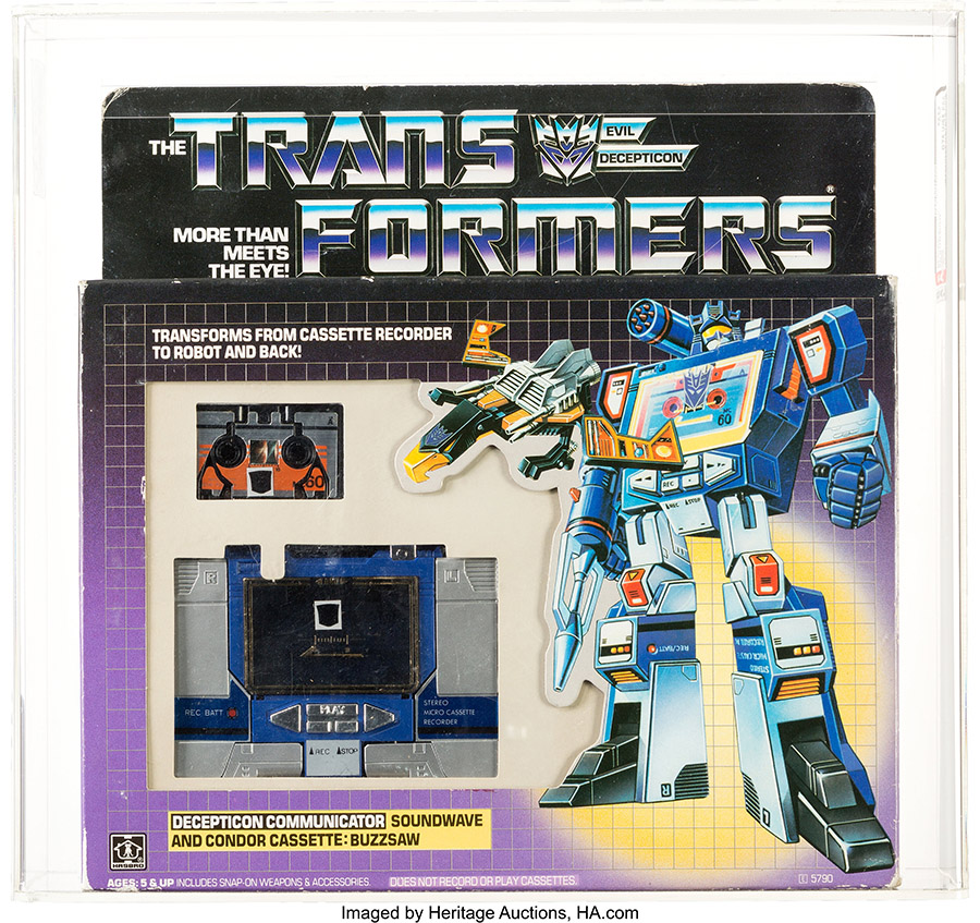 Transformers - G1 Soundwave with Rubsign - AFA 80 (Hasbro, 1984)
