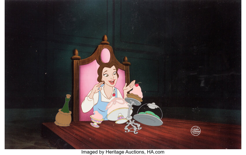 Beauty and the Beast 'Be Our Guest' Belle Presentation Cel (Walt Disney, 1991)