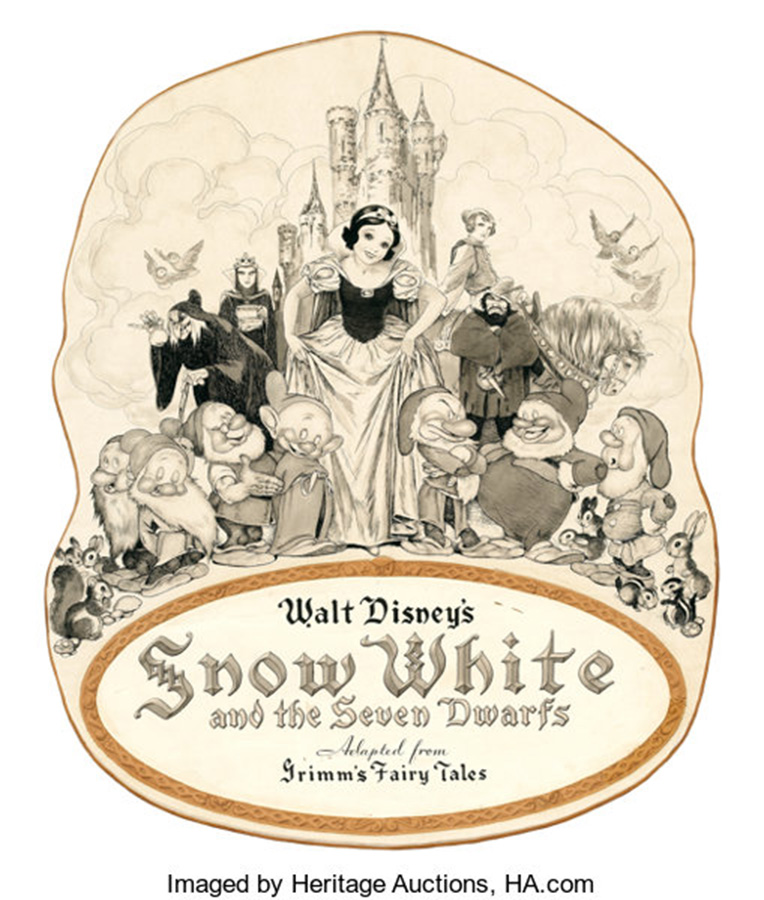 GUSTAF TENGGREN (American, 1896-1970). Snow White and the Seven Dwarfs, original promotional art, 1937