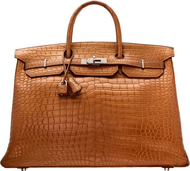Hermès 40cm Metallic Bronze Porosus Crocodile Birkin Bag with Palladium Hardware