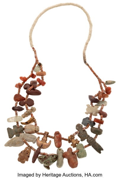 Treasure of Forrest Fenn Tairona Necklace with Gold and Stone Pendants Colombia, circa 500 - 1000 AD