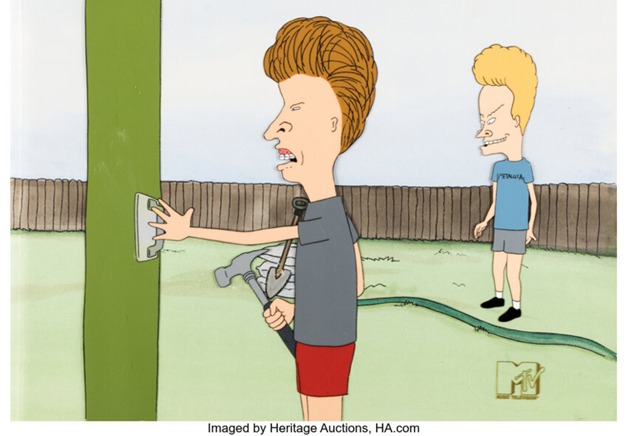 Beavis and Butt-Head 'Pool Toys' Production Cel with Master Background (MTV, 1994)